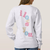 "Je t'aime" Sweat à capuche de style patch | Desig (Dos)