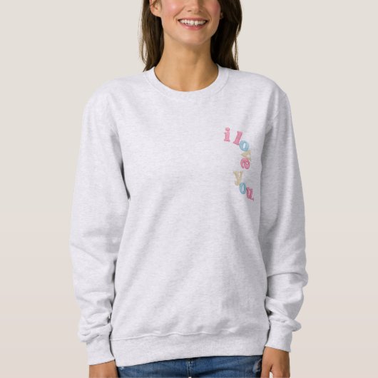 "Je t'aime" Sweat à capuche de style patch | Desig (Devant)