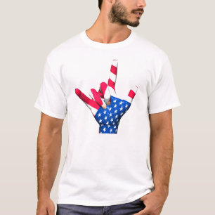 Je t'aime T-shirt de drapeau des Etats-Unis