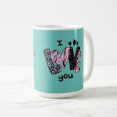 Je t'aime tasse à latte (Devant droit)