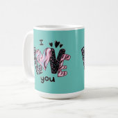 Je t'aime tasse à latte (Devant gauche)