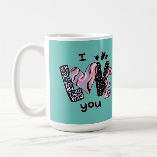 Je t'aime tasse à latte (Gauche)
