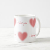 Je t'aime tasse aux coeurs (Devant droit)