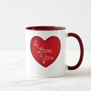 Je t'aime tasse de café rouge de sonnerie de coeur