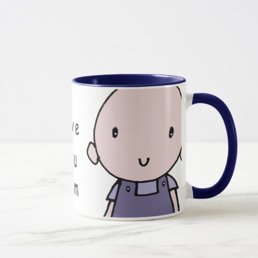 Je t'aime tasse de garçon de maman (Droite)