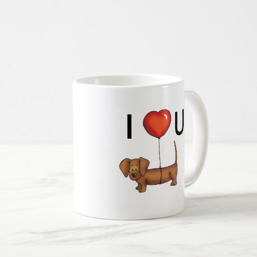 JE T'AIME - TASSE mignonne de teckel (Devant droit)
