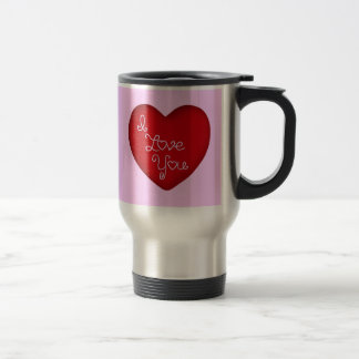 Je t'aime tasse rouge de voyage de coeur 22 onces