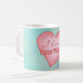 Je t'aime tasses nommées faites sur commande de (Devant gauche)