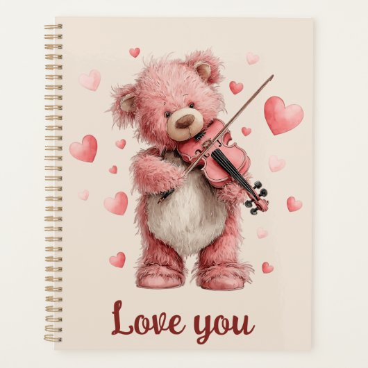 Je t'aime Teddy au violon (Devant)