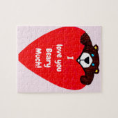 "JE T'AIME", TEDDY BEAR puzzle (Horizontal)