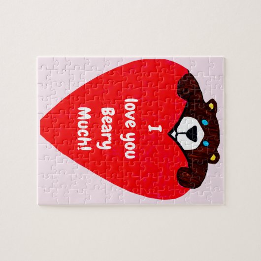 "JE T'AIME", TEDDY BEAR puzzle (Horizontal)