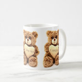 Je T'Aime Teddy Bear White Coffee Mug (Devant droit)