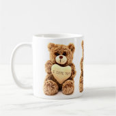 Je T'Aime Teddy Bear White Coffee Mug (Gauche)