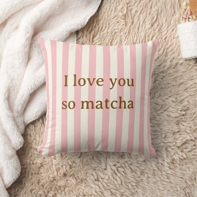 Je t'aime tellement Matcha Douce Coussin Rose (Couverture)