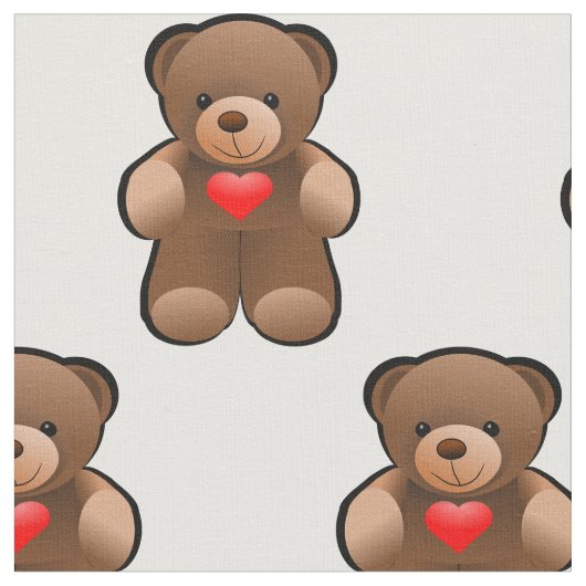 Je t'aime tissu d'impression d'ours de nounours (Fermer)