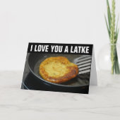 JE T'AIME UN LATKE Cartes de vœux de Hanoukka (Devant)