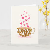Je t'aime un latte Carte de la Saint-Valentin (Fleur jaune)