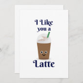 Je t'aime un Latte. Partager la carte d'amour (Devant / Derrière)
