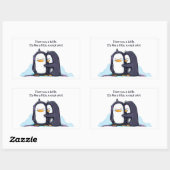 Je T'AIME Un Petit Pingouins - Sticker (Feuille)