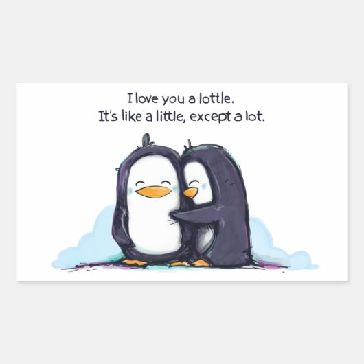 Je T'AIME Un Petit Pingouins - Sticker (Devant)