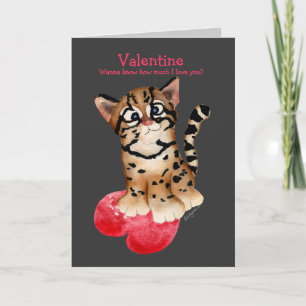 Je T'Aime Une Carte Bleue Valentine Ocelot