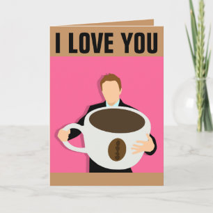 JE T'AIME UNE CARTE DE SALUT DE CAFÉ LATTE