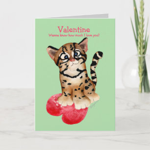 Je T'Aime Une Carte Verte Ocelot Valentine