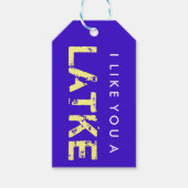 Je T'Aime Une Étiquette Cadeau Latke Hanoukka (Devant)