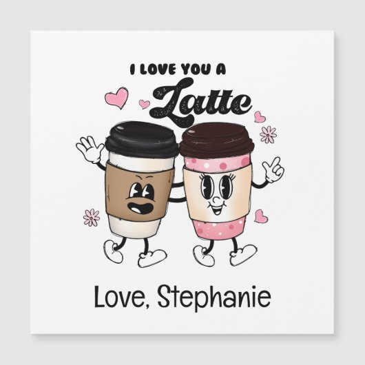 Je t'aime une Latte Funny Romantique carte de Sain (Devant)