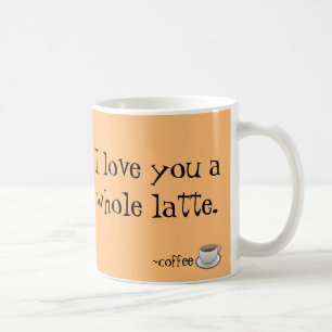 Je T'Aime Une Mug De Café En Latte Entier