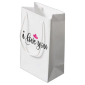 Je t'aime Valentine Calligraphie | Sac Cadeau (Dos Angle)