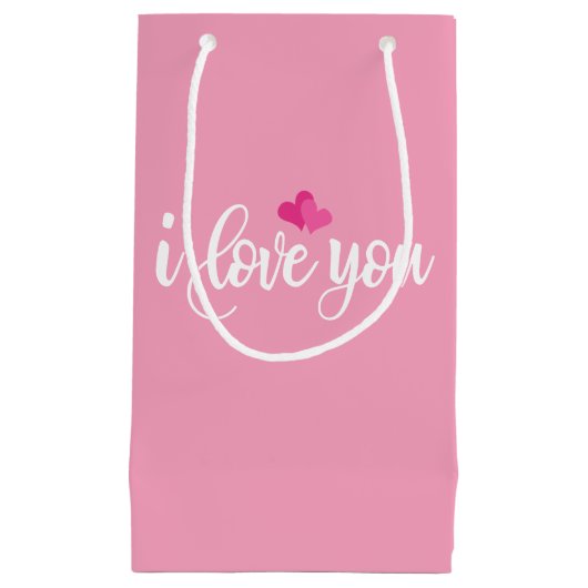 Je t'aime Valentine Calligraphie | Sac Cadeau (Devant)