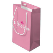 Je t'aime Valentine Calligraphie | Sac Cadeau (Dos Angle)