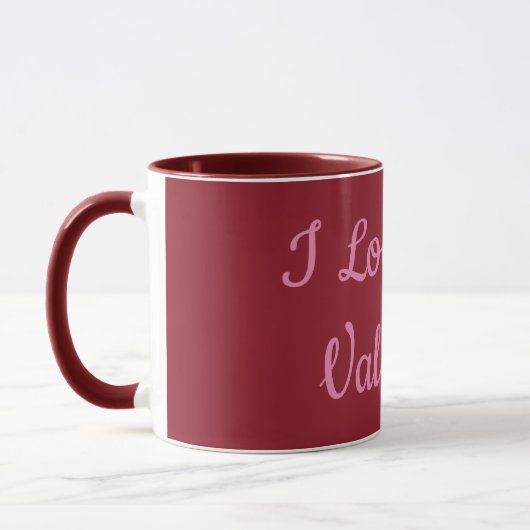 Je t'aime Valentine Maroon Combo Mug (Gauche)