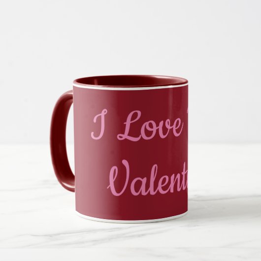 Je t'aime Valentine Maroon Combo Mug (Devant gauche)