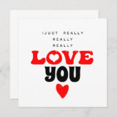 Je T'Aime Vraiment Carte De Jour Valentines (Devant / Derrière)