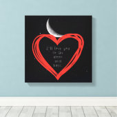 Je t'aimerai à la lune et à l'impression de toile  (Insitu (Plancher de Bois))