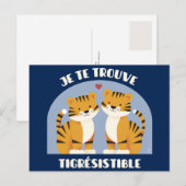 Je te trouve tigrésistible - carte romantique (Devant / Derrière)