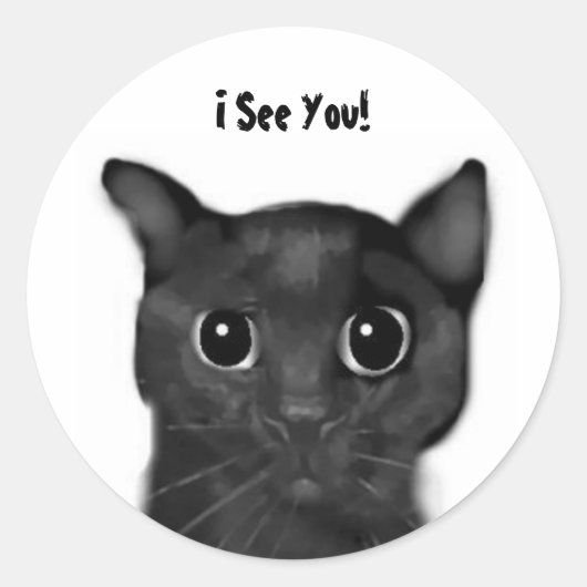 Je Te Vois ! Sticker pour chat noir Jin-Jin (Devant)