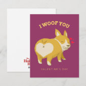 Je te Woof, Saint-Valentin ! Carte (Devant / Derrière)