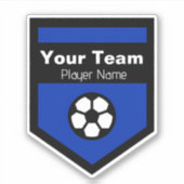 Je teamnaam Voetbal Sticker (Voorkant)