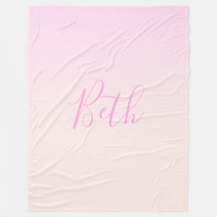 Je tekst Elegant schrift & zachte blush roze omb Fleece Deken