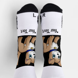 Je Tekst Stijlvolle Puppy Afbeelding Print Atletis Sokken