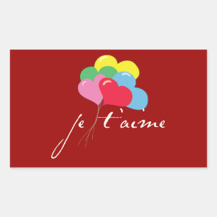 Je' tijd (ik hou van je) rechthoekige sticker