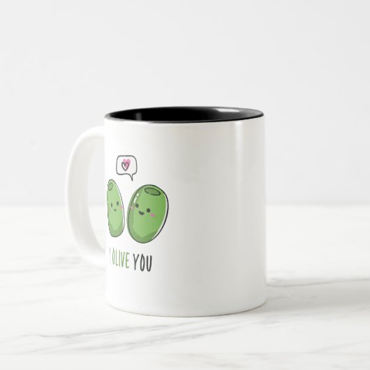 Je T'Olive Mug De Café À Deux Tons (Devant gauche)