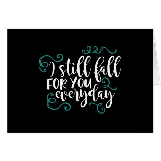 JE "TOMBE TOUS LES JOURS POUR VOUS"=CARTE D'AMOUR (Devant horizontal)