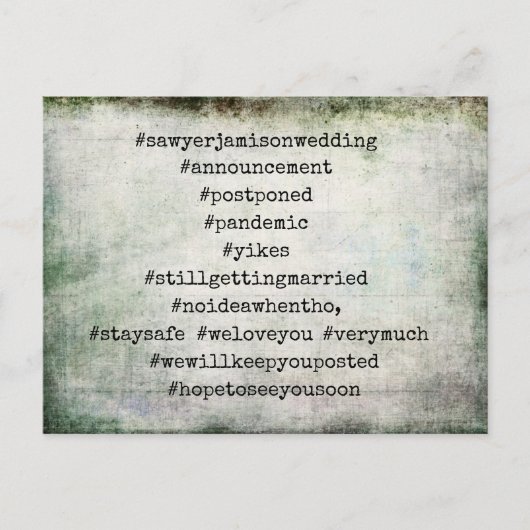 Je top 12 Hashtags gepolijst huwelijk Briefkaart (Voorkant)