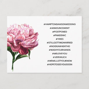Je Top 12 Hashtags Pioen Uitgestelde Bruiloft Briefkaart