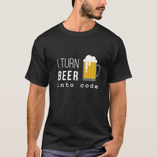 Je transforme la bière en T-shirt de code (Devant)