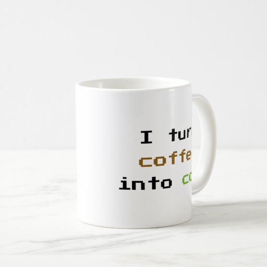 Je Transforme Le Café En Café De Code Mug (Devant droit)
